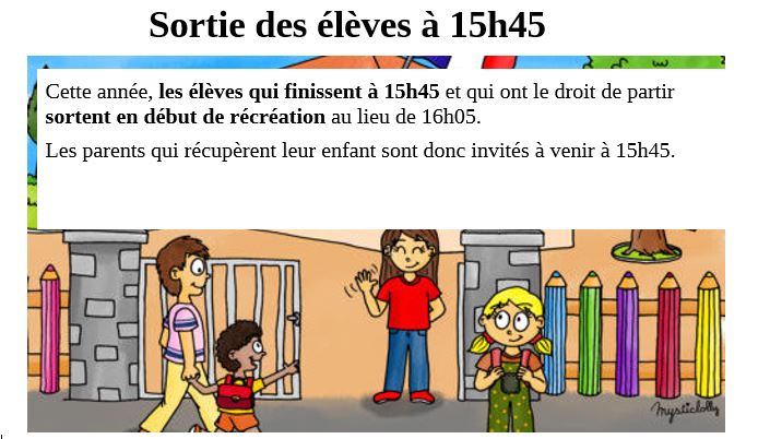 Information vie scolaire